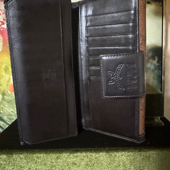 MCM Cognac and Black Leather Wallet - Picture 4 of 9